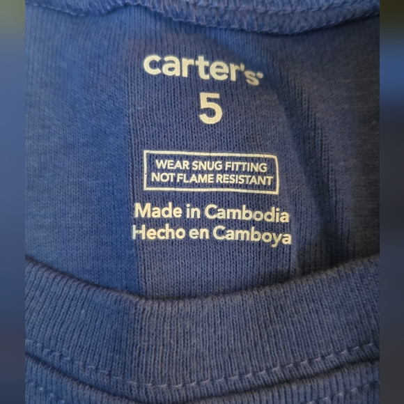 Carter's Blue W/yellow Construction Crane Long Sleeve Tee Sz5 NWOT - Picture 4 of 5